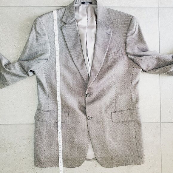 Hart Schaffner Marx Mens Grey Blazer Suit Jacket Formal Work Business SZ 41R - Picture 8 of 12